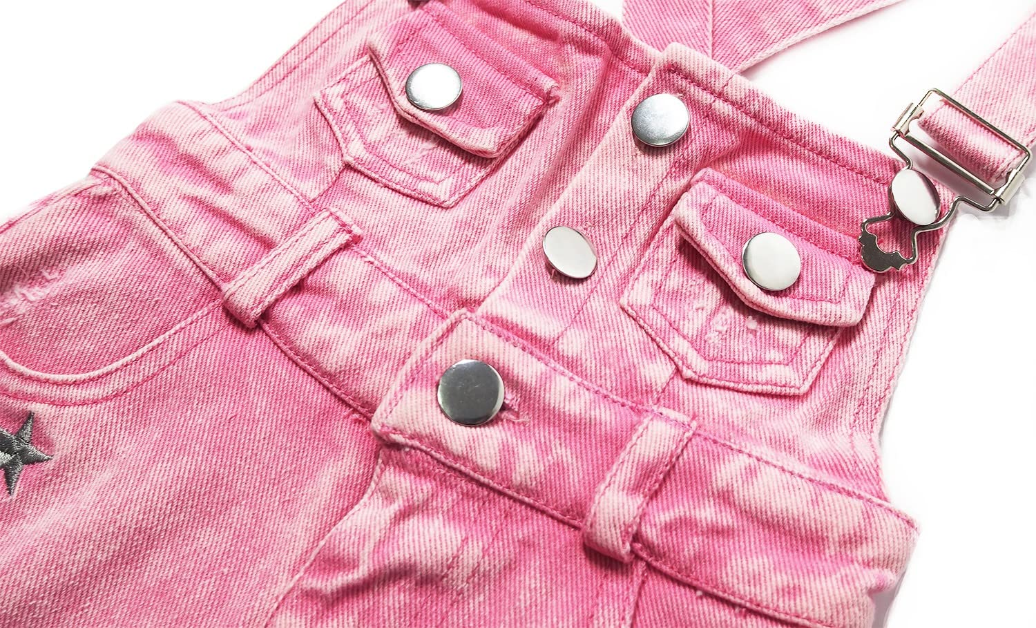 KIDSCOOL SPACE Pantalones cortos de mezclilla de moda rasgados para bebés y niños pequeños con bolsillo grandes