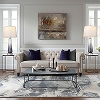 Vista 6 de Juego de 2 lámparas de mesa de vidrio, lámparas de noche modernas para dormitorios con puertos USB A+C, lámpara de mesita de noche regulable de 3