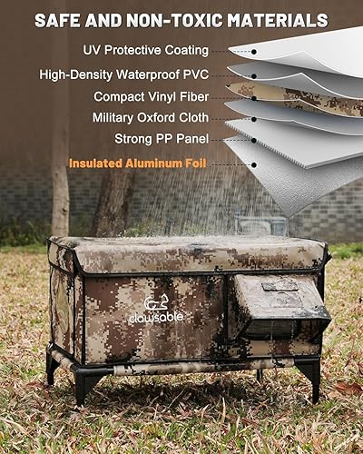 Miniatura 3 de Casa resistente para gatos climatizada al aire libre para invierno, casa térmica para gatos para exteriores con dos puertas, refugio para gatos con