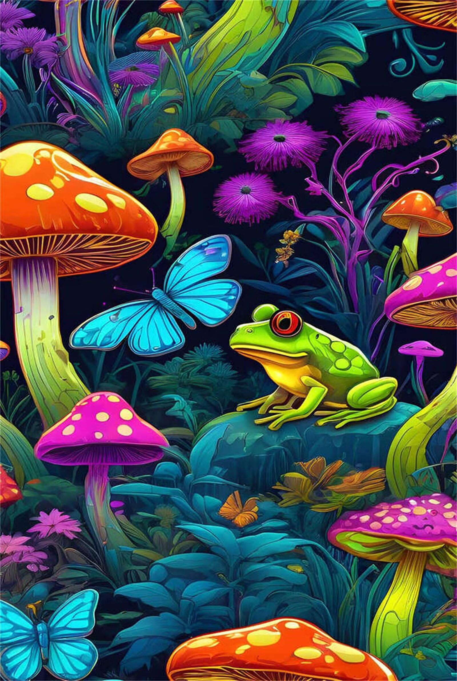 Puzzle per Adulti 1314 Pezzi Fungo Rana​​ Puzzle Piacevole Sfida Mantiene la Concentrazione, Essere Adatto Sia ai Principianti Che ai Rompicapo Esperti 75 x 50 cm