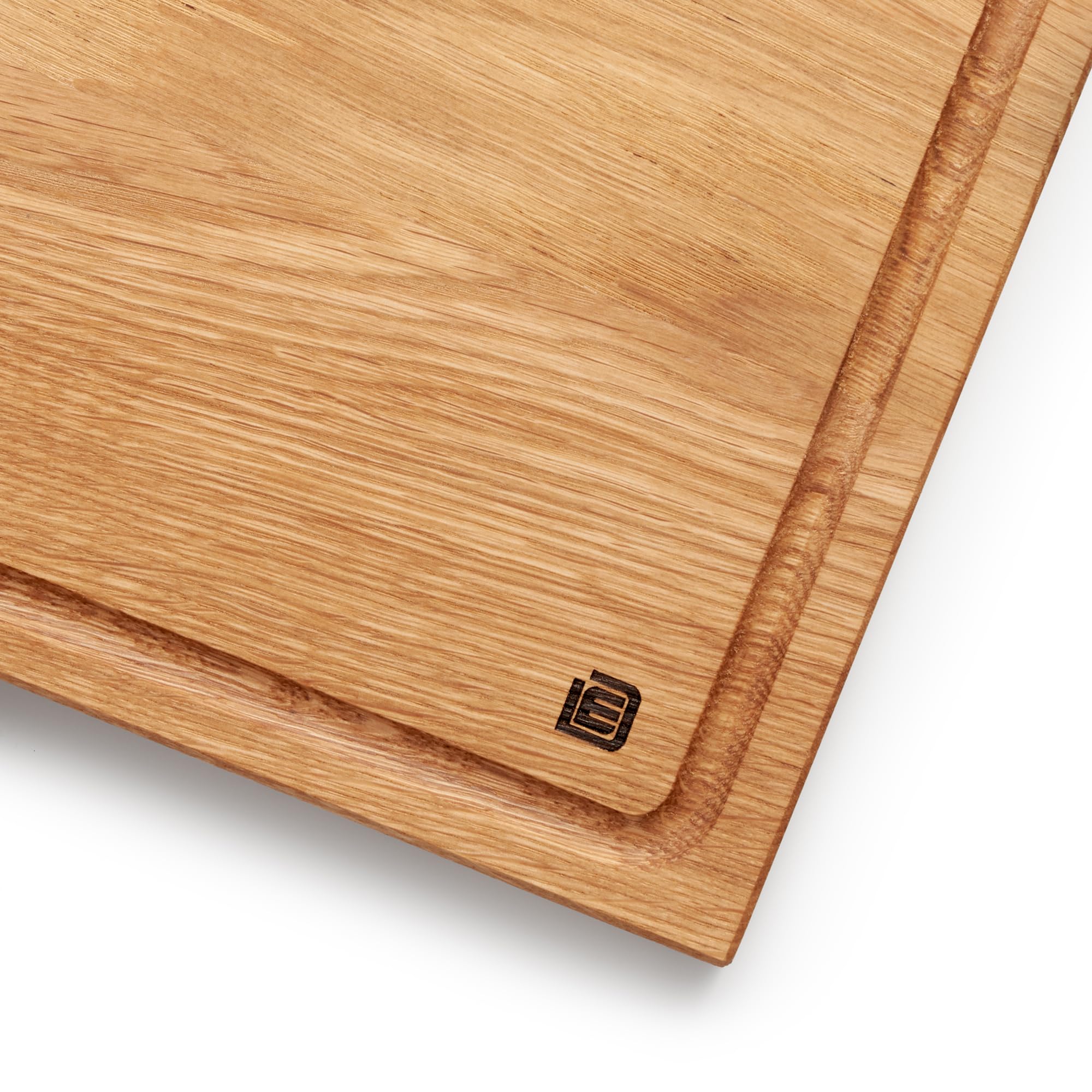 Schneide- und Servierbrett aus hochwertiger Eiche 40 х 30 cm groß mit Saftrille | Antibakterielles Küchenbrett aus Europa | Servierbrett, Frühstücksbrett, Holzbrett aus massiv Holz