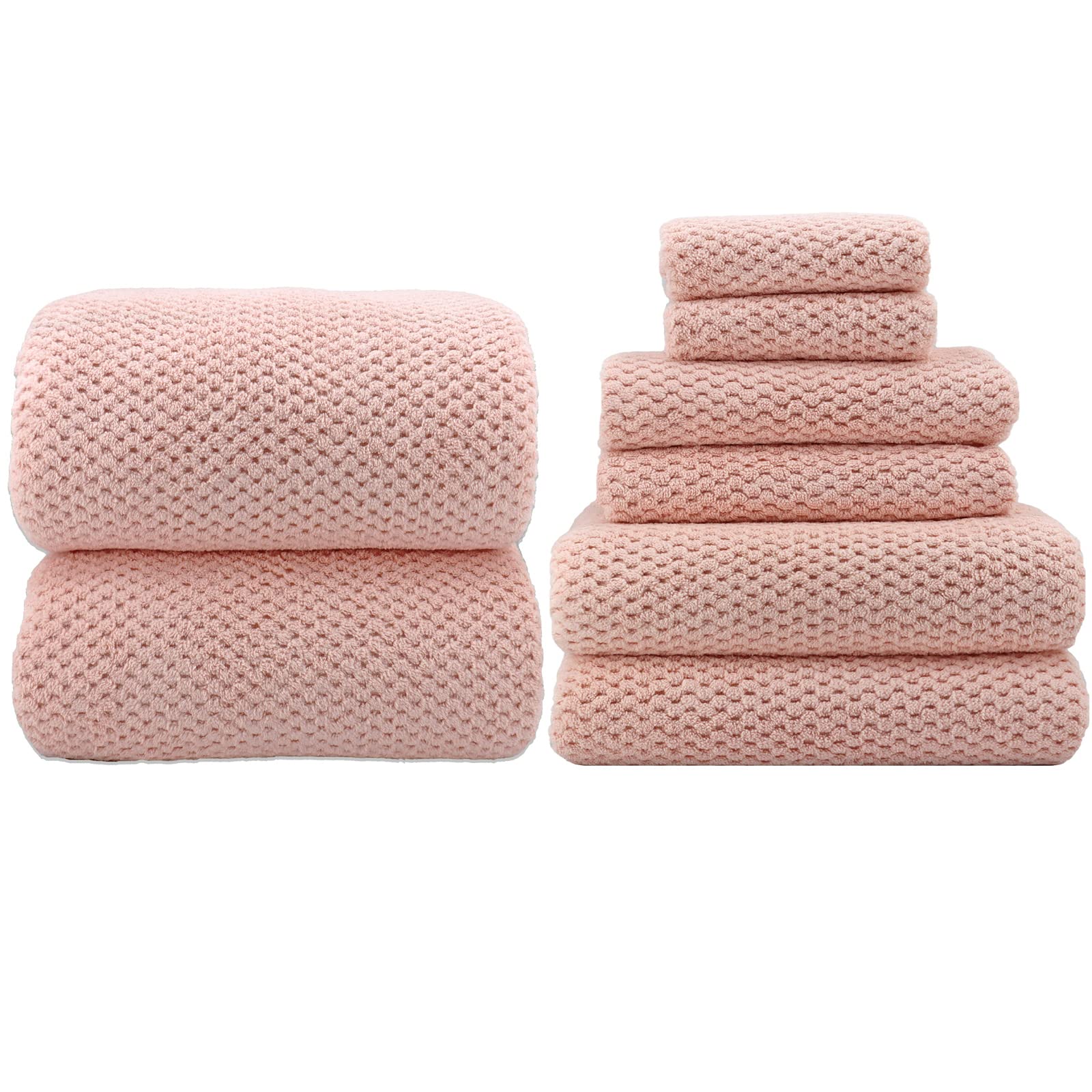 YTYC Towels,2 Piece 39x78 Inch Oversized Bath Sheets 2 Piece 29x59 inch bath towels sets 2 Hand Towels 2 Washcloth Towels Ultra Soft Highly Absorbent Extra Large Microfiber Shower Towels 80% Polyester