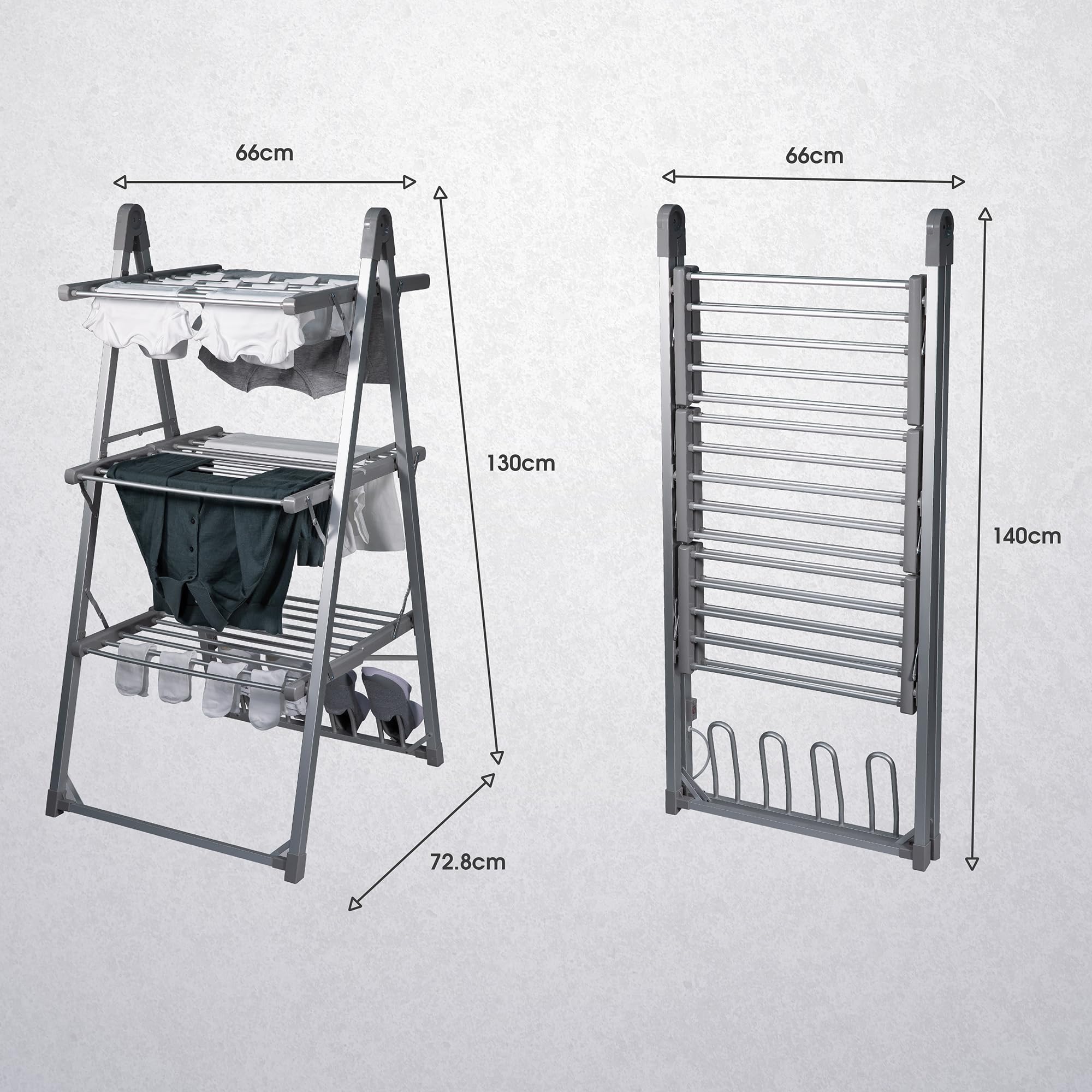 Abode Heated Electric Clothes Dryer Tier Adjustable Clothes