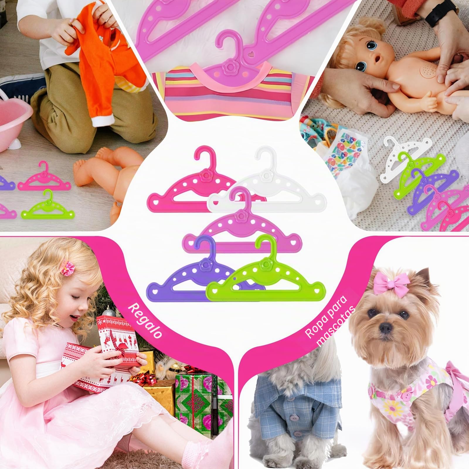20 Piezas Perchas Infantiles,Perchas Bebe Perchas Ropa Bebe Perchas Niños Plastico Perchas Bebe Recien Nacido Perchero Infantil Antideslizantes,Ahorran Espacio,Antideslizantes,Apilable 12.8cm