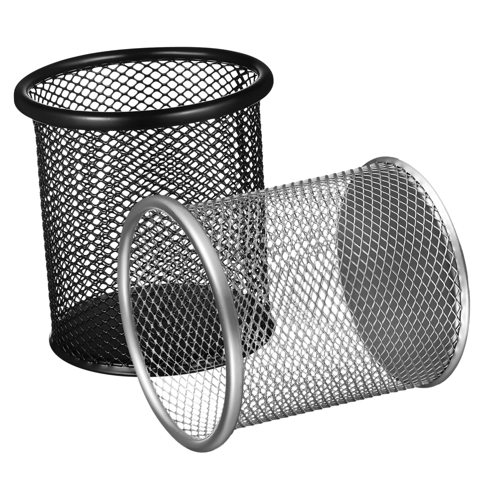Operitacx 5 Sätze Metall Stiftehalter Im Mesh Design Runder Schreibtisch Organizer Für Stifte Pinsel Und Büromaterial Robuster Und Moderner Stifteköcher 2 Stück * 5