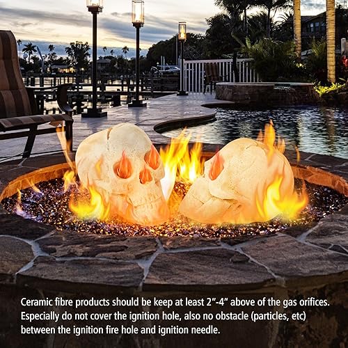 Miniatura 7 de Tangkula Calavera de cerámica para Halloween, calaveras humanas a prueba de fuego, reutilizables, con forma de calavera, decoración de Halloween