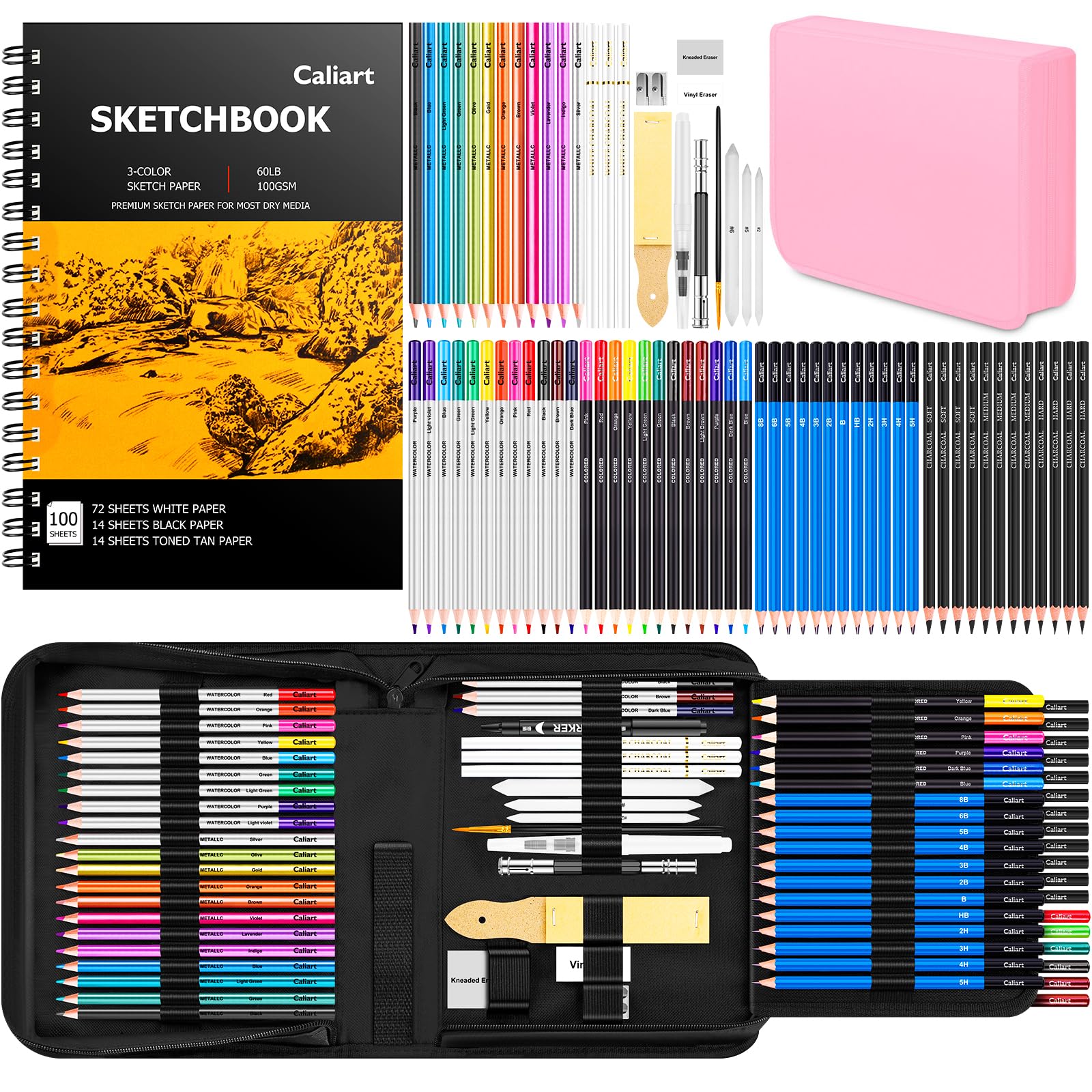 Caliart 176PCS Art Supplies Sketching Kit - drawing | Mubboo