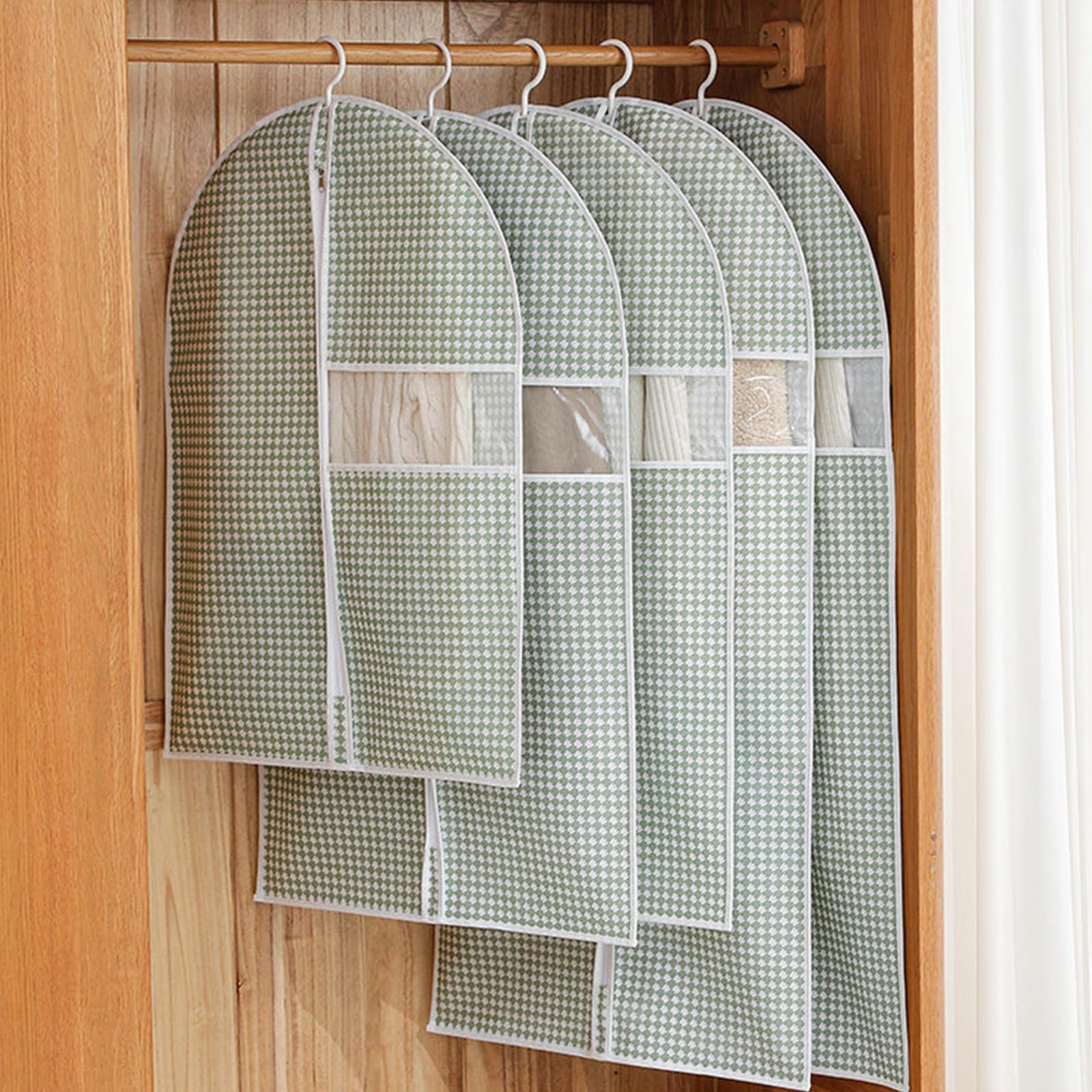 Paquete de 5 Bolsas Ropa de Tela No Tejida con Ventana Transparente.