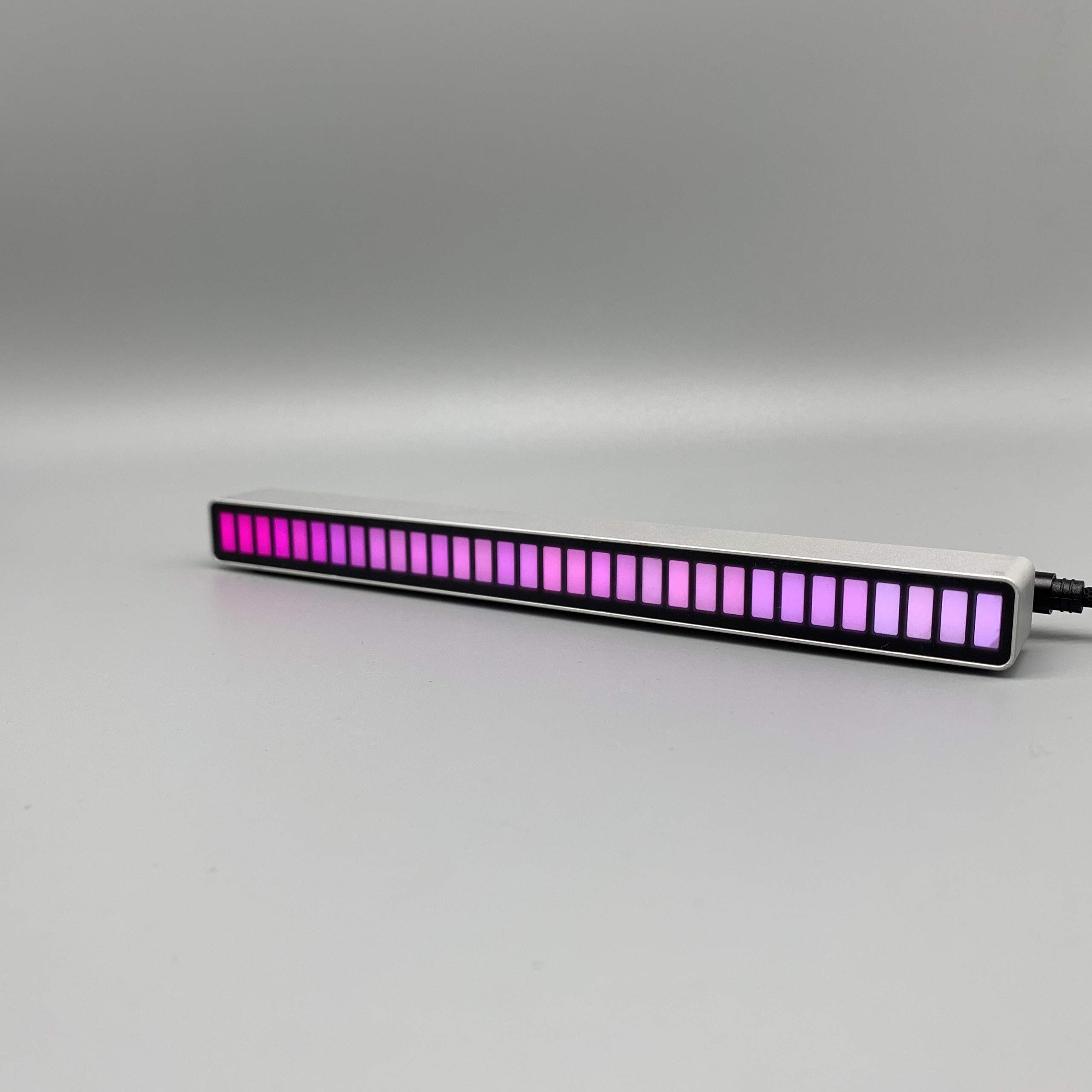 N NORA TWIPS Nefcase Ambiance RGB Bar Light, 32 Bit MIC Sound Control Level Indicator, Aluminum Bar Voice Sound Control Audio Spectrum RGB Light for Entertainment, PC, TV, Room Decoration