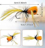 Vista 3 de Kits de señuelos para pesca con mosca, Topwater Popper Fly Fishing Bass Crappie Fly Fishing Poppers Surtido para trucha Salmón
