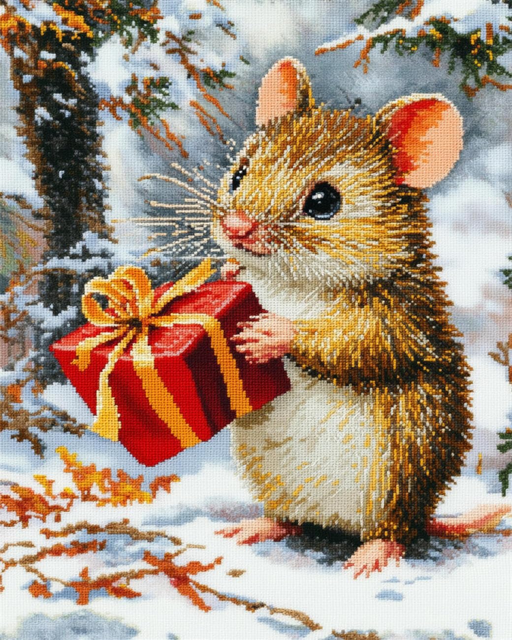 AxiangziK DIY Cross Stitch Kit Cartoon Mouse 11CT 40x50cm
