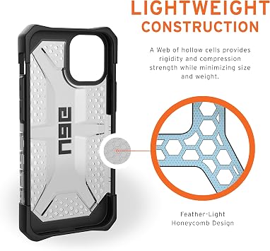 URBAN ARMOR GEAR UAG Designed for iPhone 12 Mini 5G [5.4-inch Screen] Rugged Lightweight Slim Shockproof Transparent Plasma Protective Cover, Ash