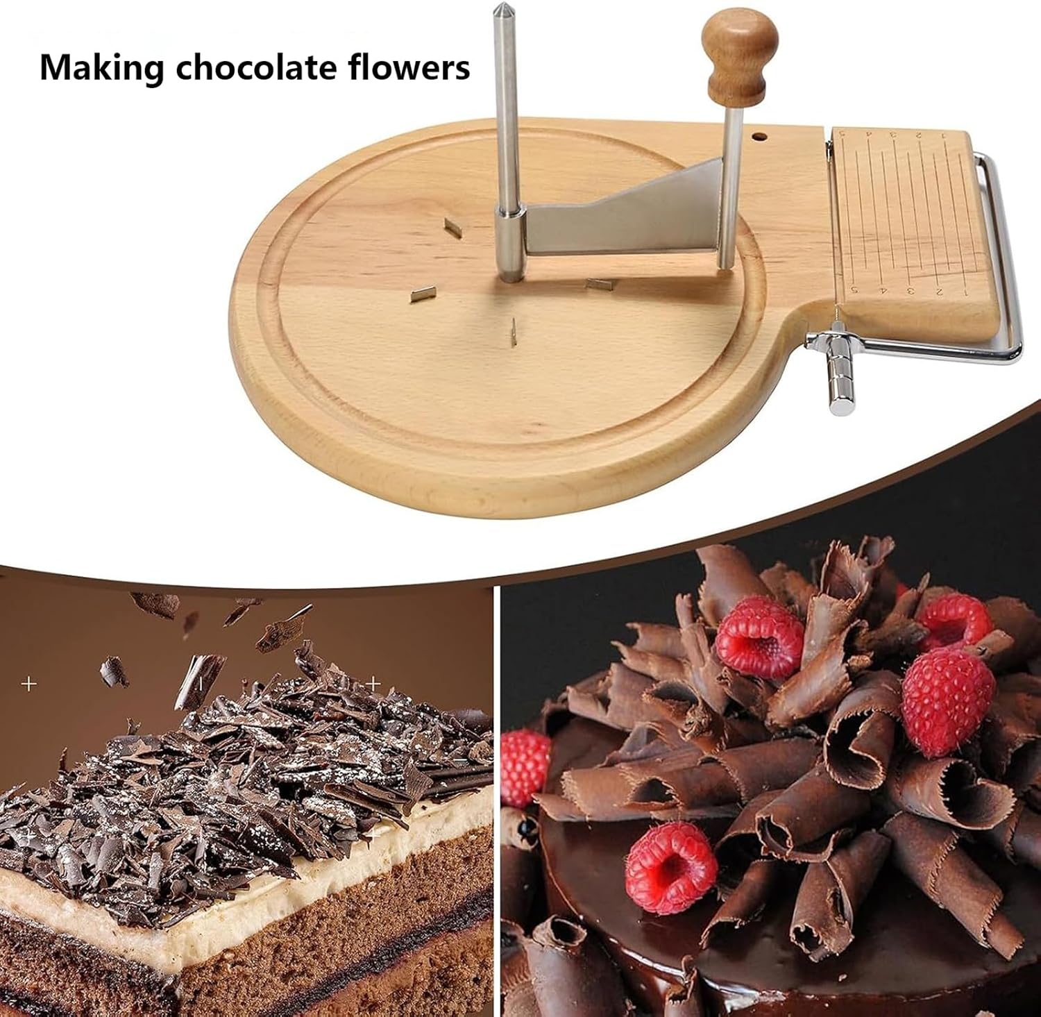 Adjustable Stainless Steel Cheese Slicer - Flower Maker & Curler for Cheese Wheels, Butter & Chocolate - Essential Kitchen Tool for Cheese Lovers