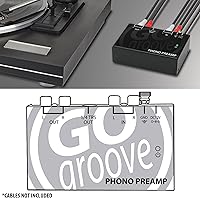 Vista 3 de GOgroove Preamplificador de preamplificador de mini tocadiscos con adaptador de CC de 12 voltios, entrada RCA para reproductor de discos de vinilo