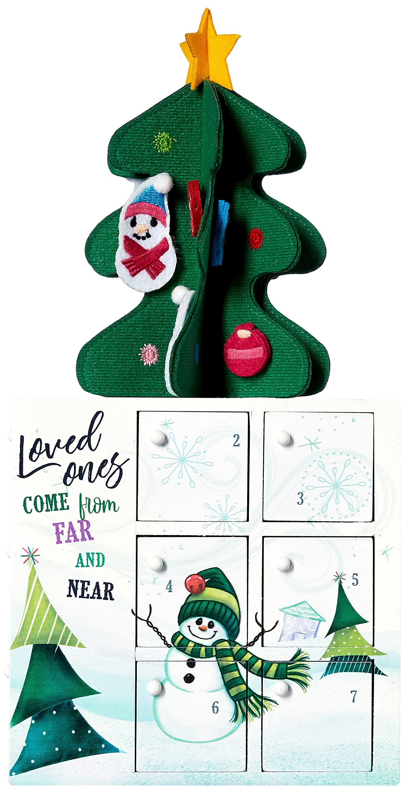 クリスマスカウントダウンカー ピンク｜スノーマンとクマの木製