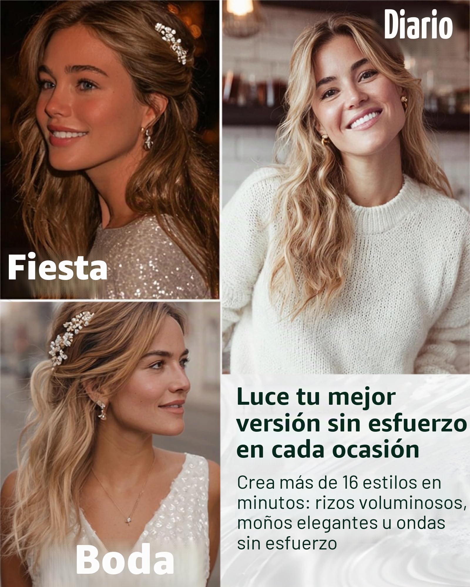 RUNATURE Extensiones Cortina Pelo Natural Rubio Ceniza Oscuro y Rubio Claro 35cm 100g Extensiones en Cortinas de Cabello Humano Liso #18AP60