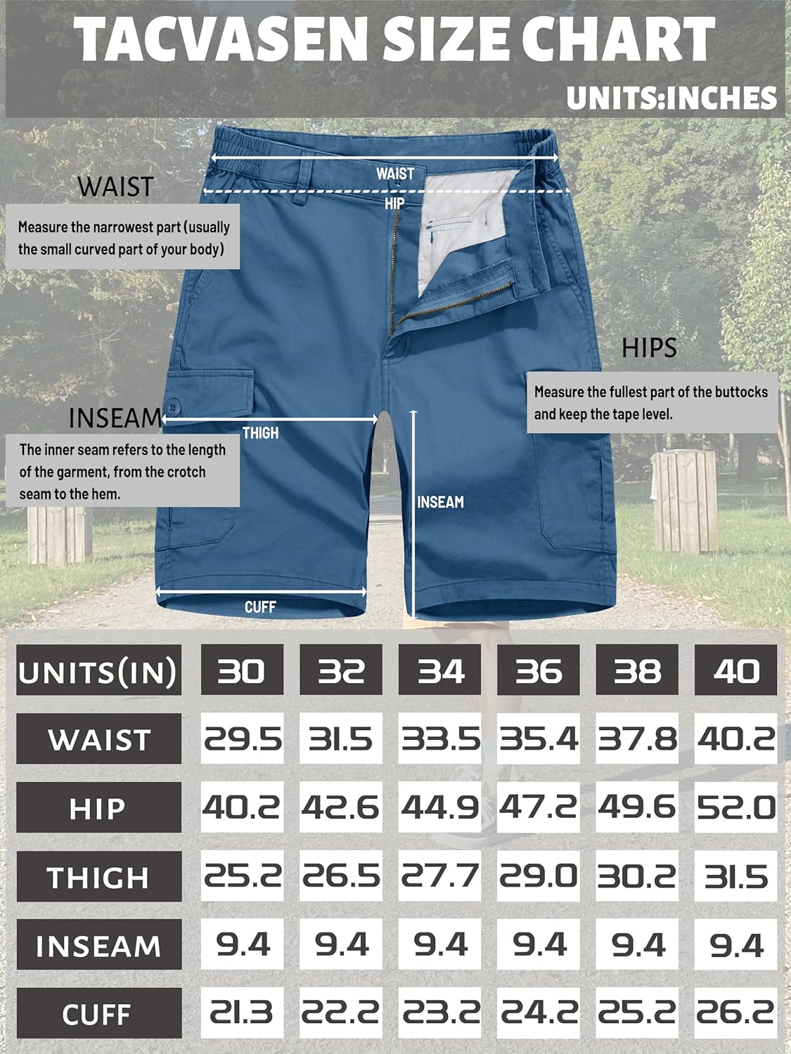 TACVASEN Men's Cargo Short 6 Pockets Comfortable Twill Cotton Elastic Waist Causal Work Shorts - Image 7