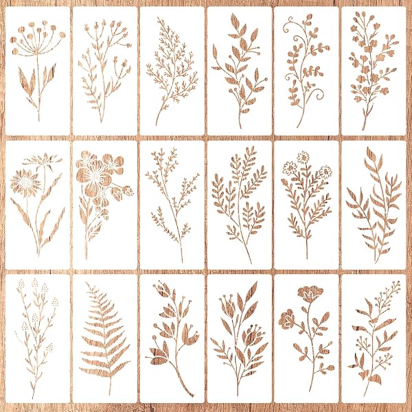 Gosknor 18St Wilde Bloemen Stencils voor Schilderen
