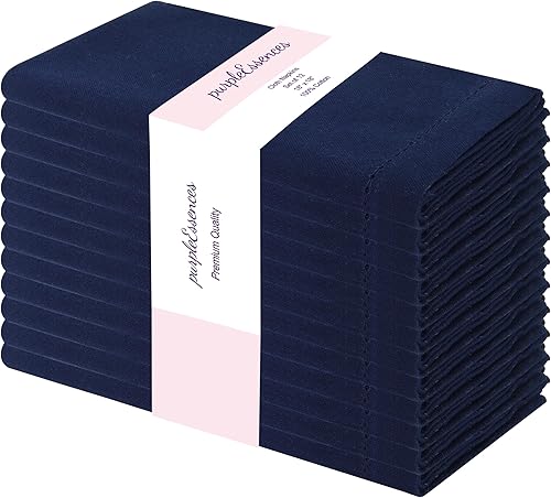 Miniatura 8 de PurpleEssences Juego de 12 servilletas de tela de vainica, 100% algodón, suaves, duraderas, lavables, ideales para eventos, bodas, Navidad, Pascua,