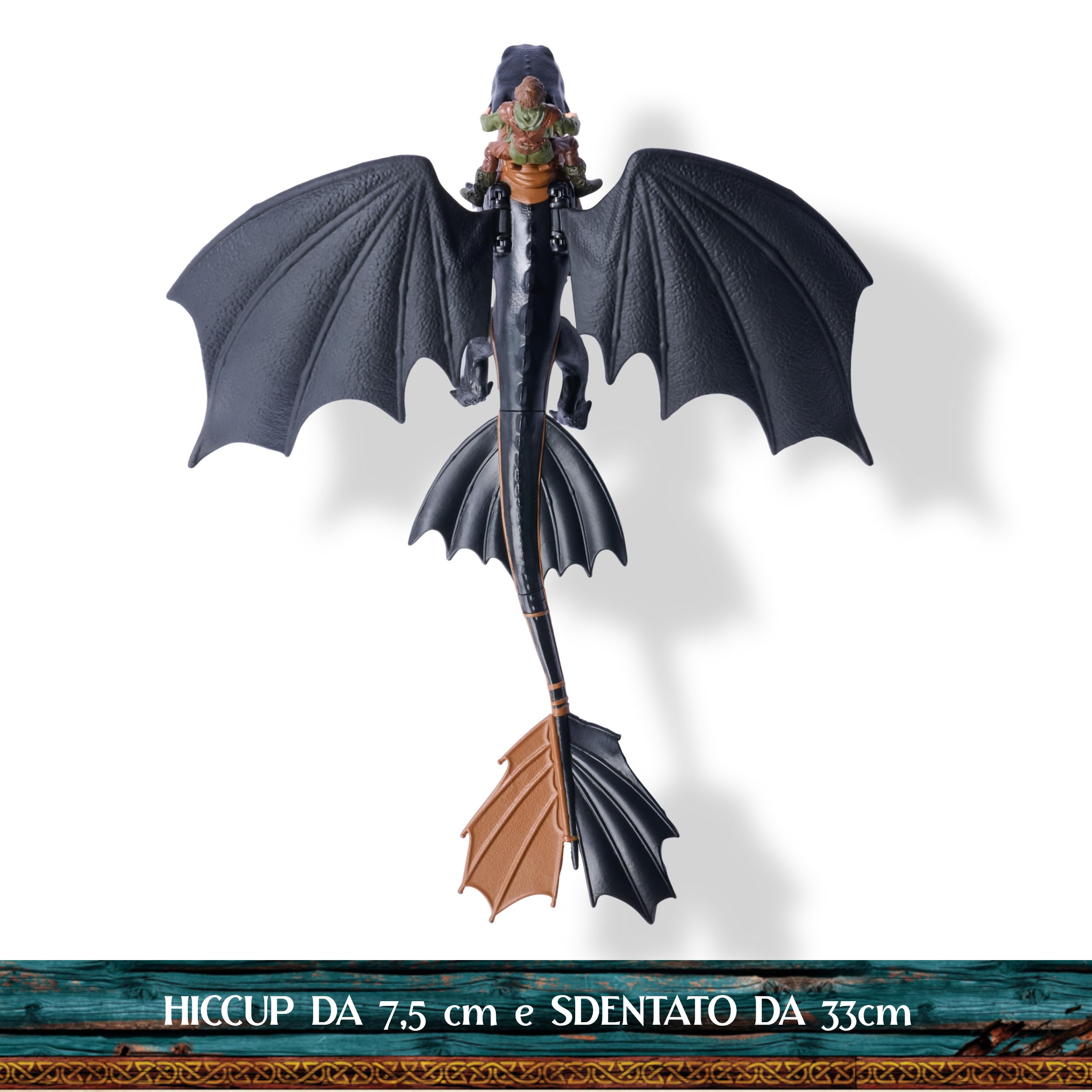 DreamWorks Dragons, Dragon Trainer, Sdentato e Hiccup, Drago e Vichingo, Giocattoli per Bambini, 4+ Anni
