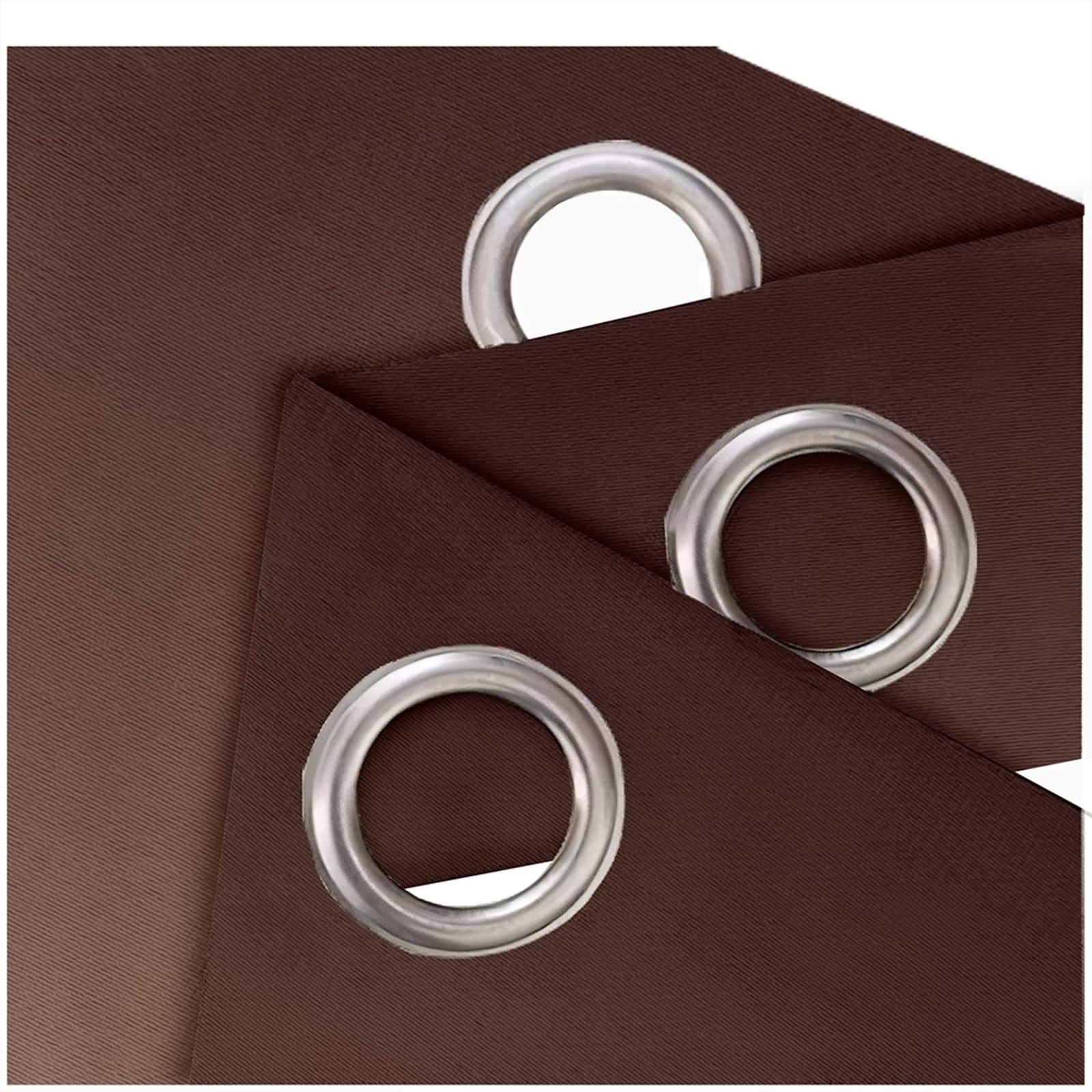 Tende Oscuranti per Finestre Tende Coprenti 2 Pannelli Stile Semplice Marrone Blu,Tende in Poliestere 2 x 132W x 183H CM