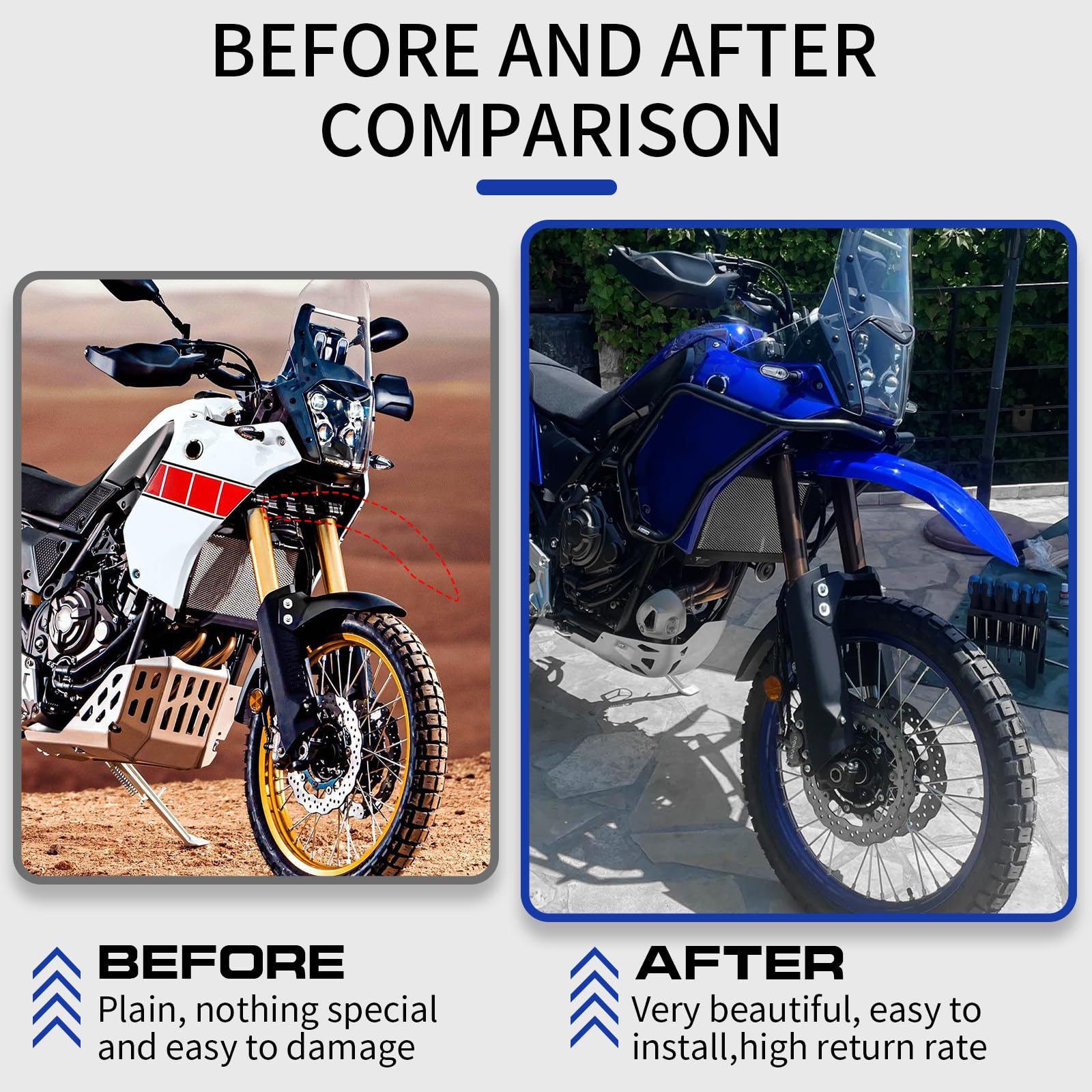 Tusk High Fender Kit Tenere 700 VIPIH High Front Fender Mudguard