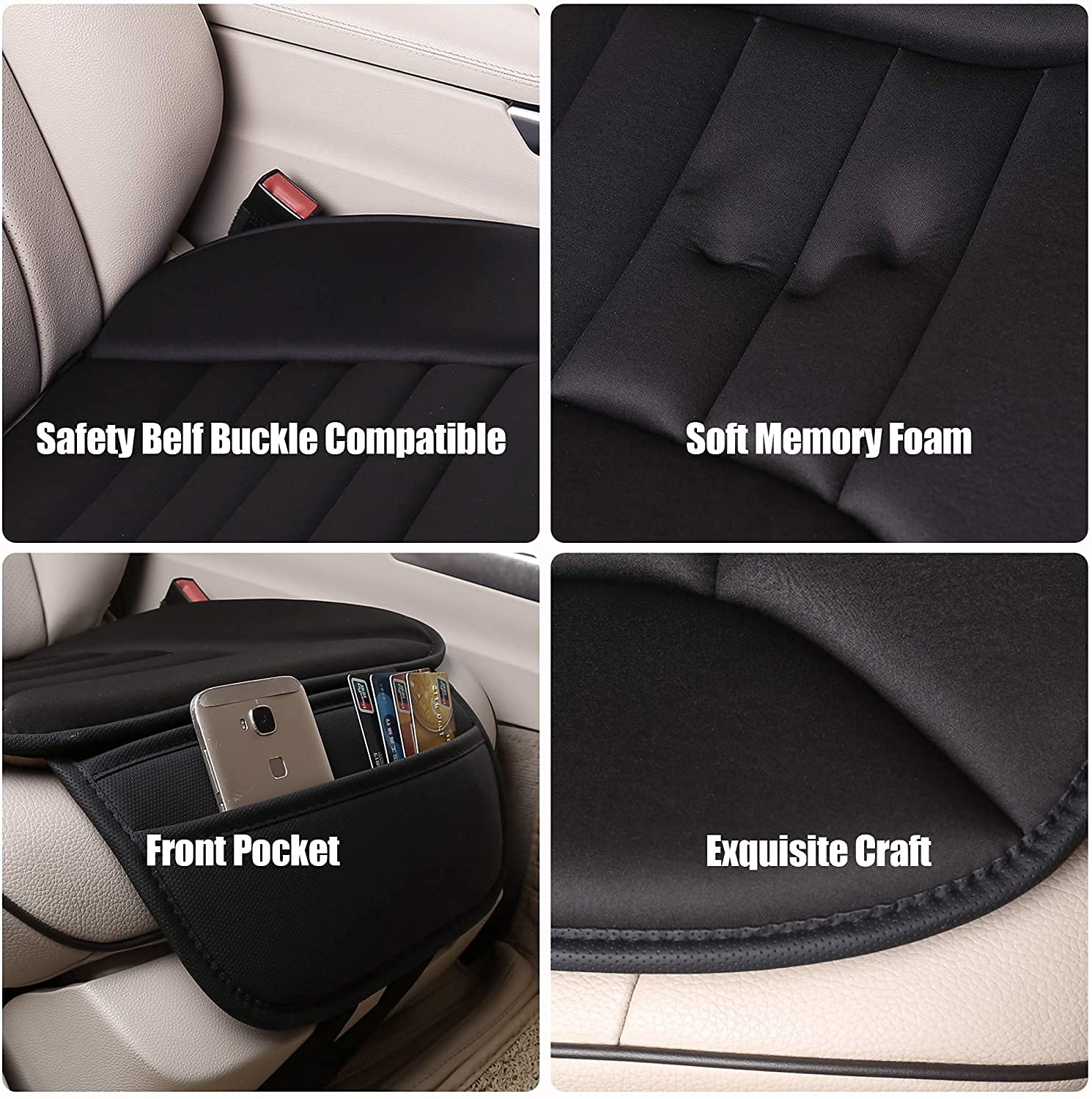 Coussin Mousse Mémoire HONCENMAX Coussin Siège Auto - Mousse Mémoire, Antidérapant - Confort Pour Voiture, Bureau, Maison Coussin Auto Honcenmax