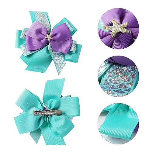 Miniatura 3 de Clip de lazo de sirena para niñas y mujeres, 6 pulgadas, accesorios de disfraz de princesa grande, accesorios de Halloween, Navidad, fiesta de