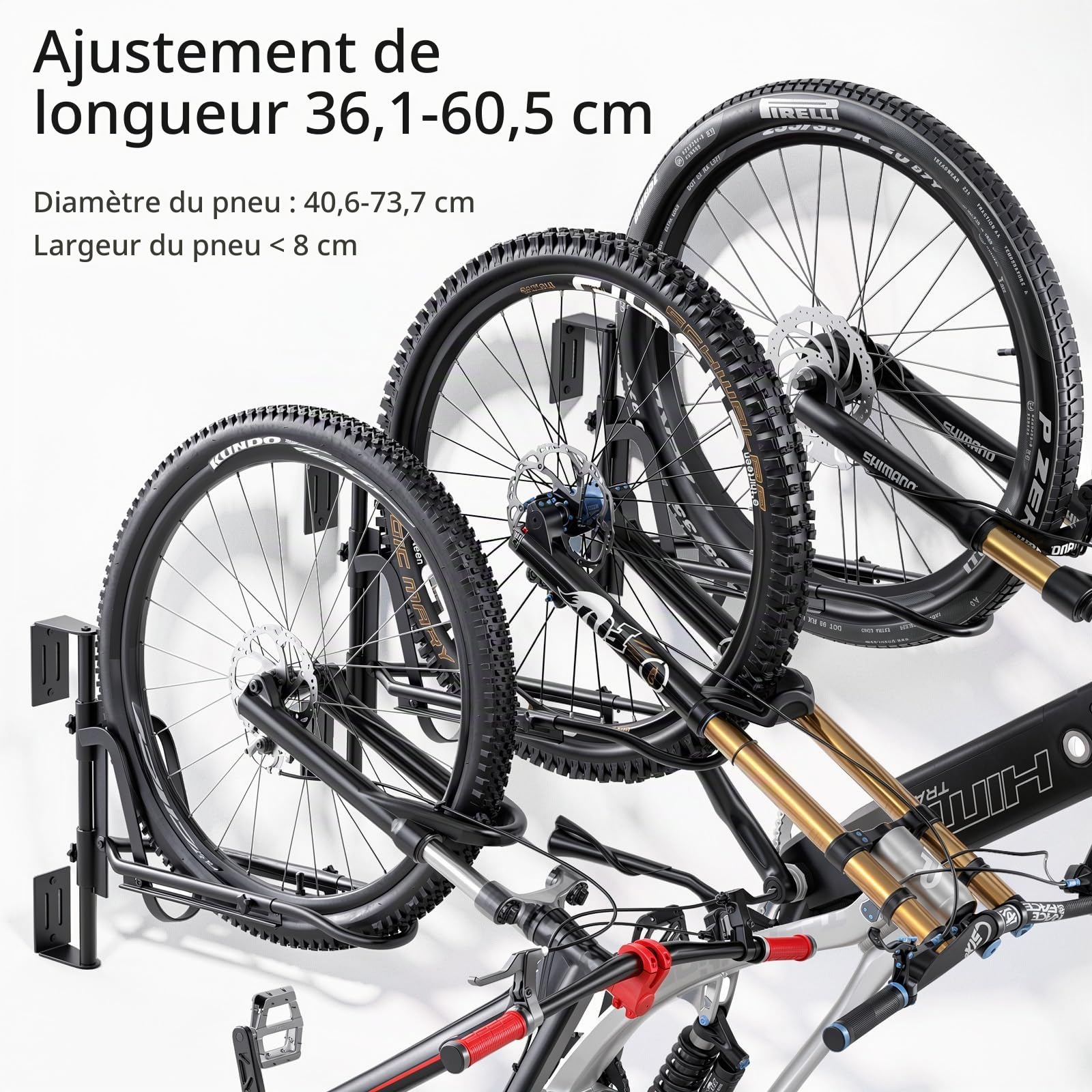 Housolution Support Mural Pivotant pour Vélo,Porte-vélo sans Levage, 1Pcs | pour Roues jusqu'à 29",Crochets de Vélo pour Garage,Porte-vélo Économiseur d'Espace,pour Pneus d'un Diamètre de 3,14" Max