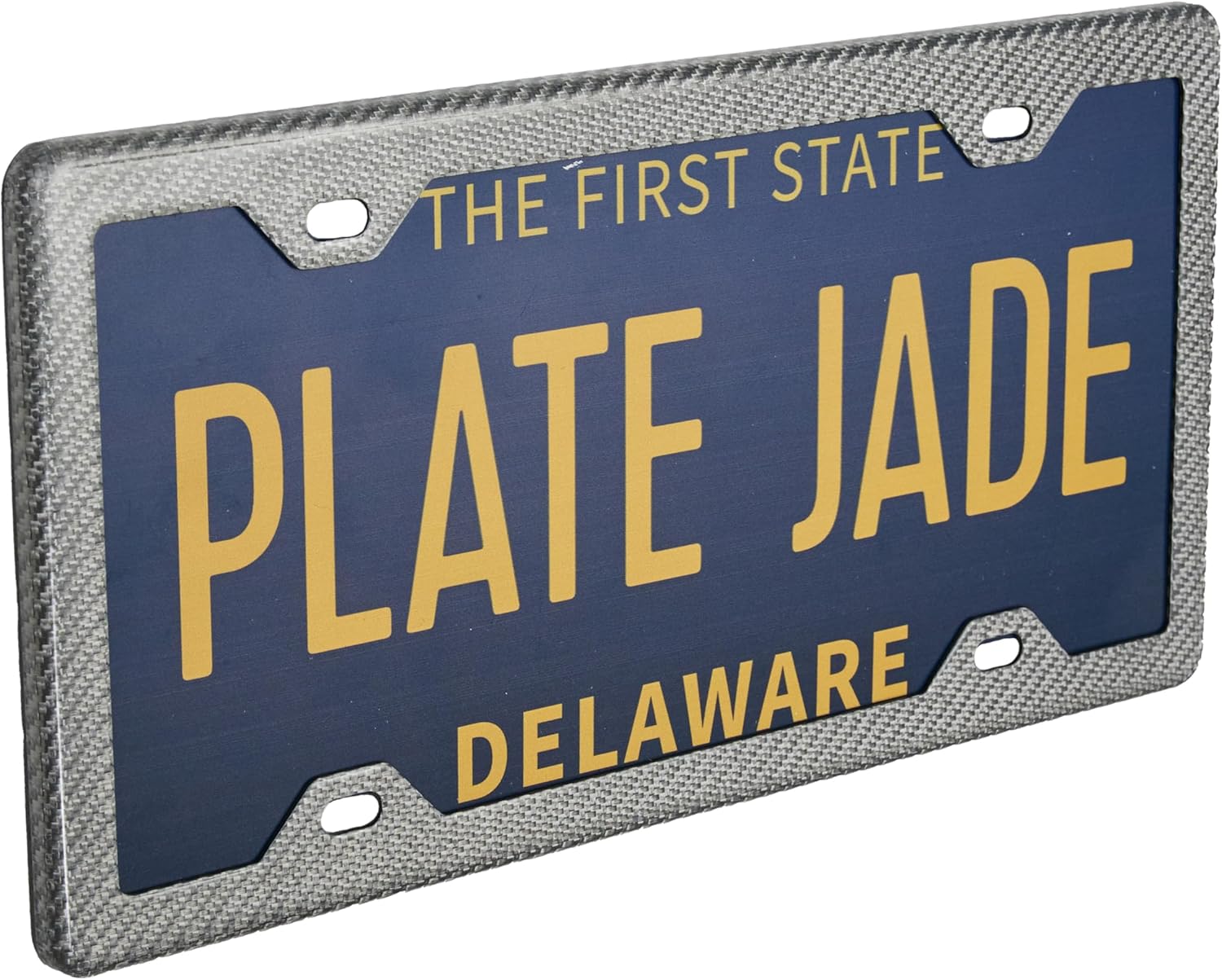 100% Real 3k Twill Weave Carbon Fiber Car License Plate Frame, 4 Holes, UV Protection, Front Rear Universal Man Woman Fit USA Canada Mexico Standard Size tag Holder (Silver)