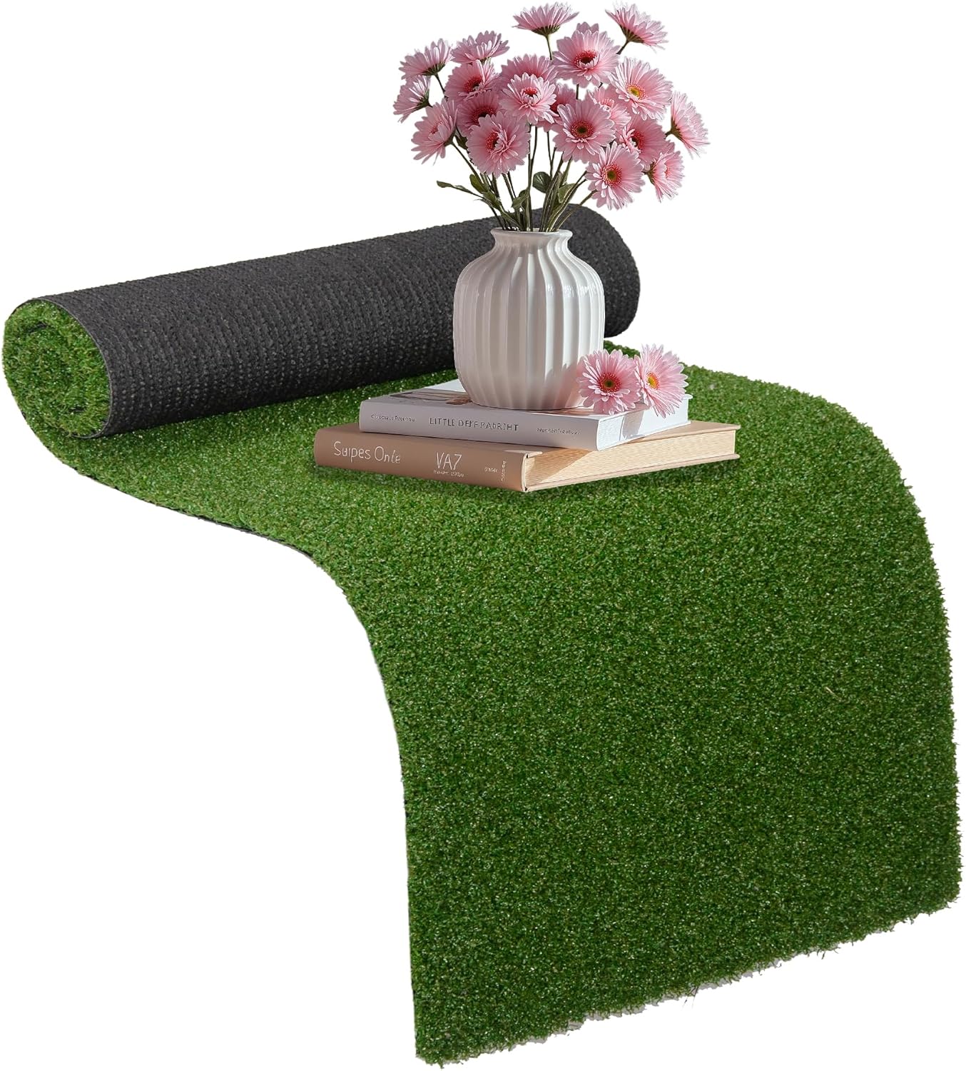 Artificial Grass Indoor Outdoor Table Runner 12 x 36 Inch,Waterproof Astro Turf with Drainage Holes,Fake Turf Mat Grass Rug for Golf Themed Party,Wedding, Birthday,Home Decor,Dark Green