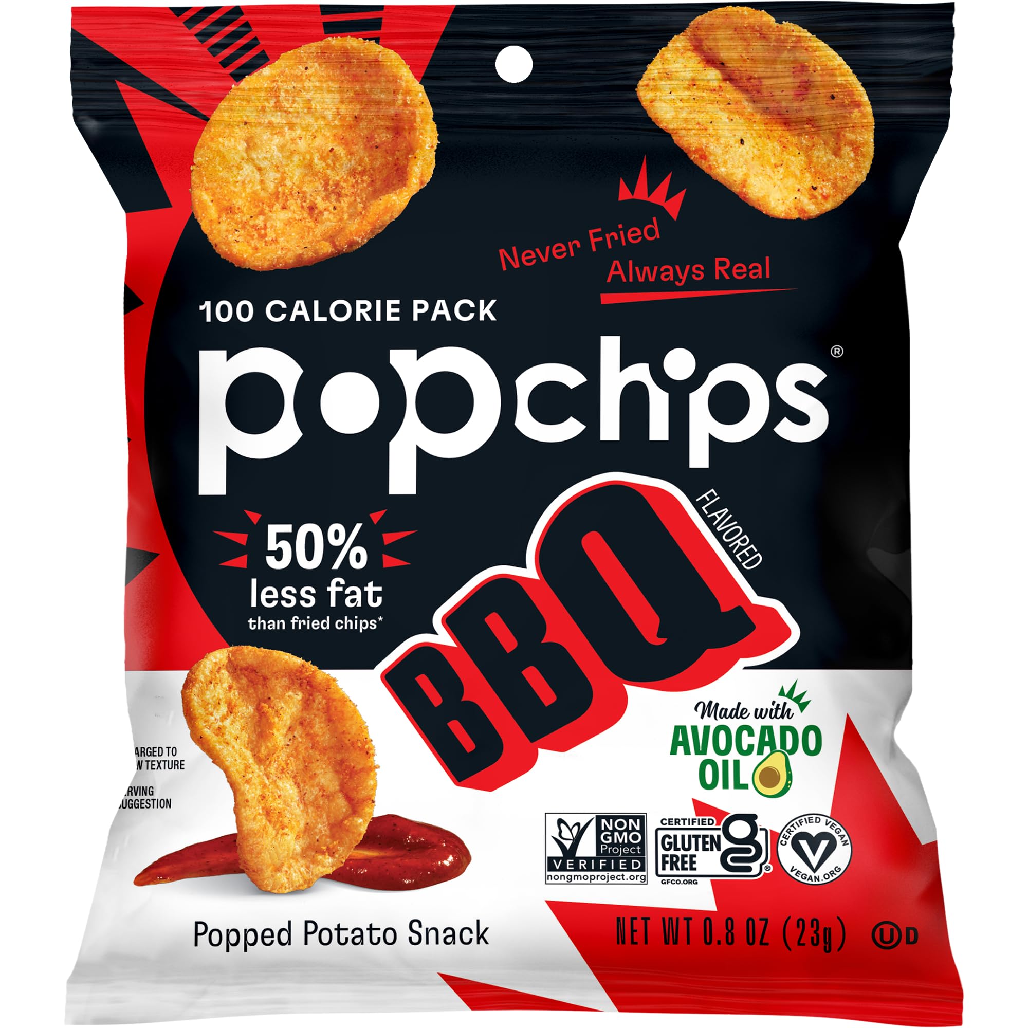 Amazon.com: Popchip - Potato Chips All Natural Barbeque - 0.8 oz