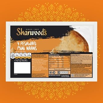 Sharwood's Peshwari Mini Naans, Sweet & Nutty, 32 Naans (8-Pack)