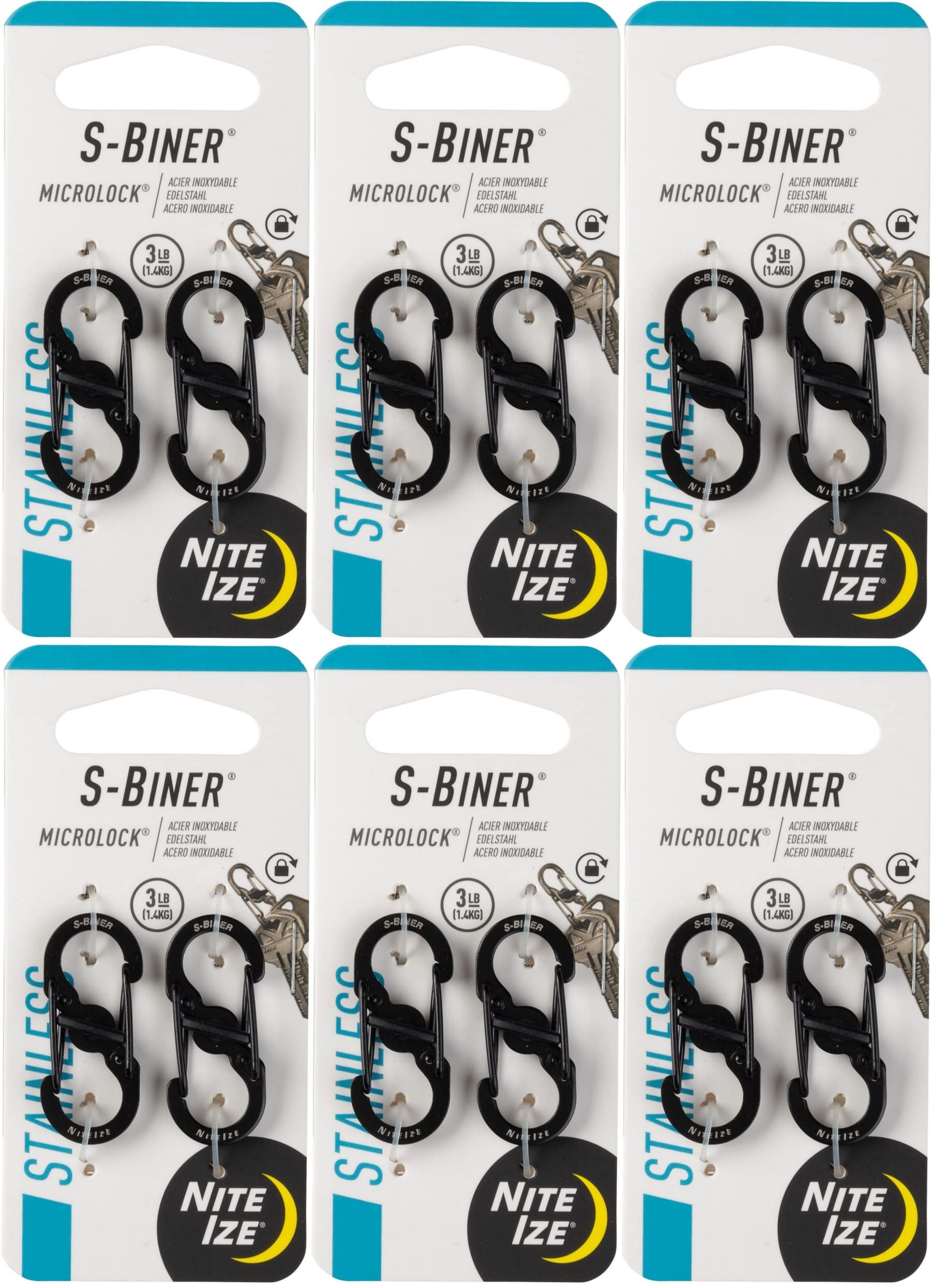 Nite Ize S-Biner Slidelock Black 2 Pack