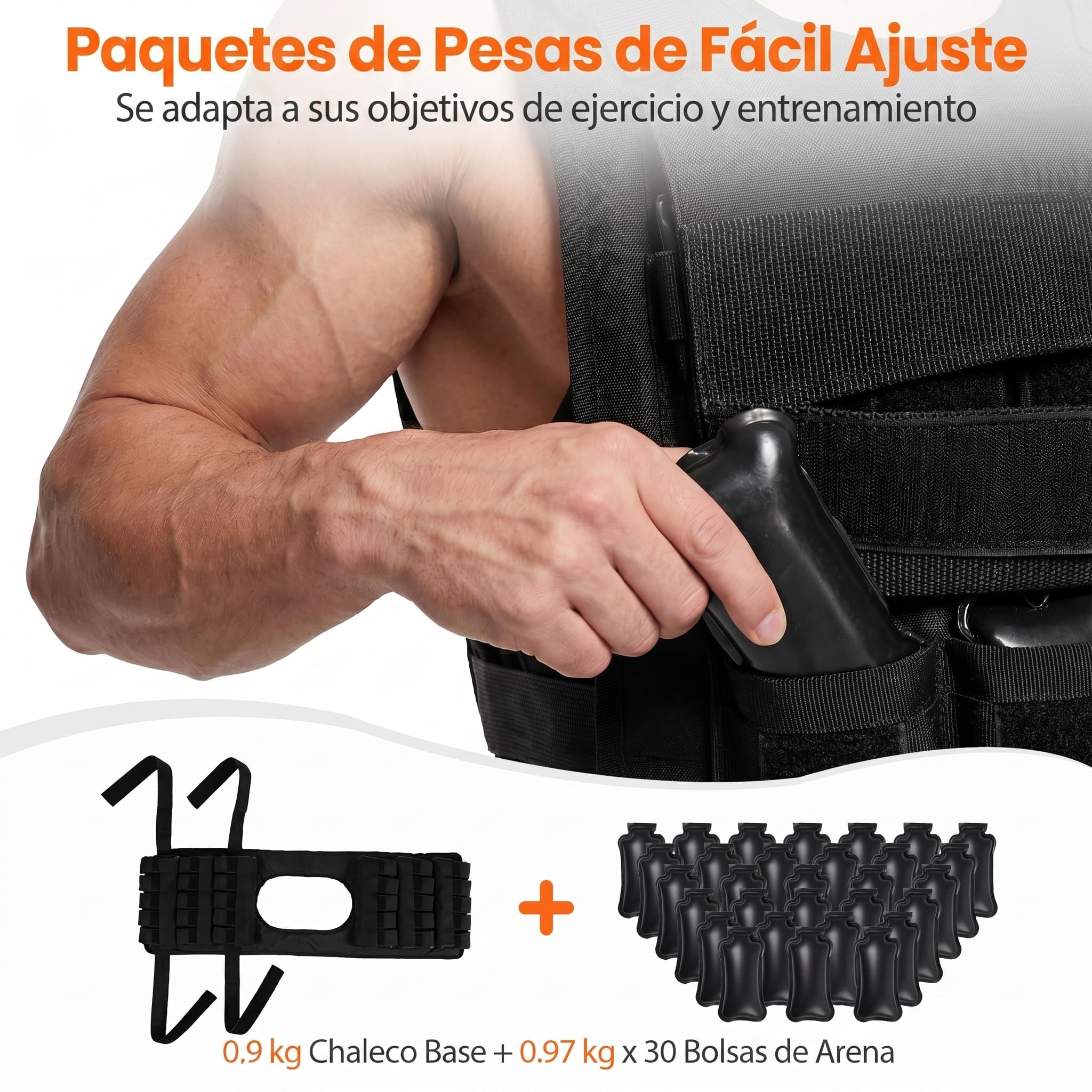 COSTWAY Chaleco Lastrado 30kg/20kg, Chaleco de Peso con 30/20 Sacos de Arena de Hierro Extraíbles y Correas de Ajuste Integradas, Chaqueta de Entrenamiento de Fuerza para Hombre y Mujer