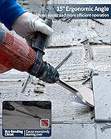 Vista 4 de Firecore 2 piezas de cincel SDS Plus de 3 pulgadas de ancho con manivela en ángulo doblado herramienta de cincel de extracción de azulejos