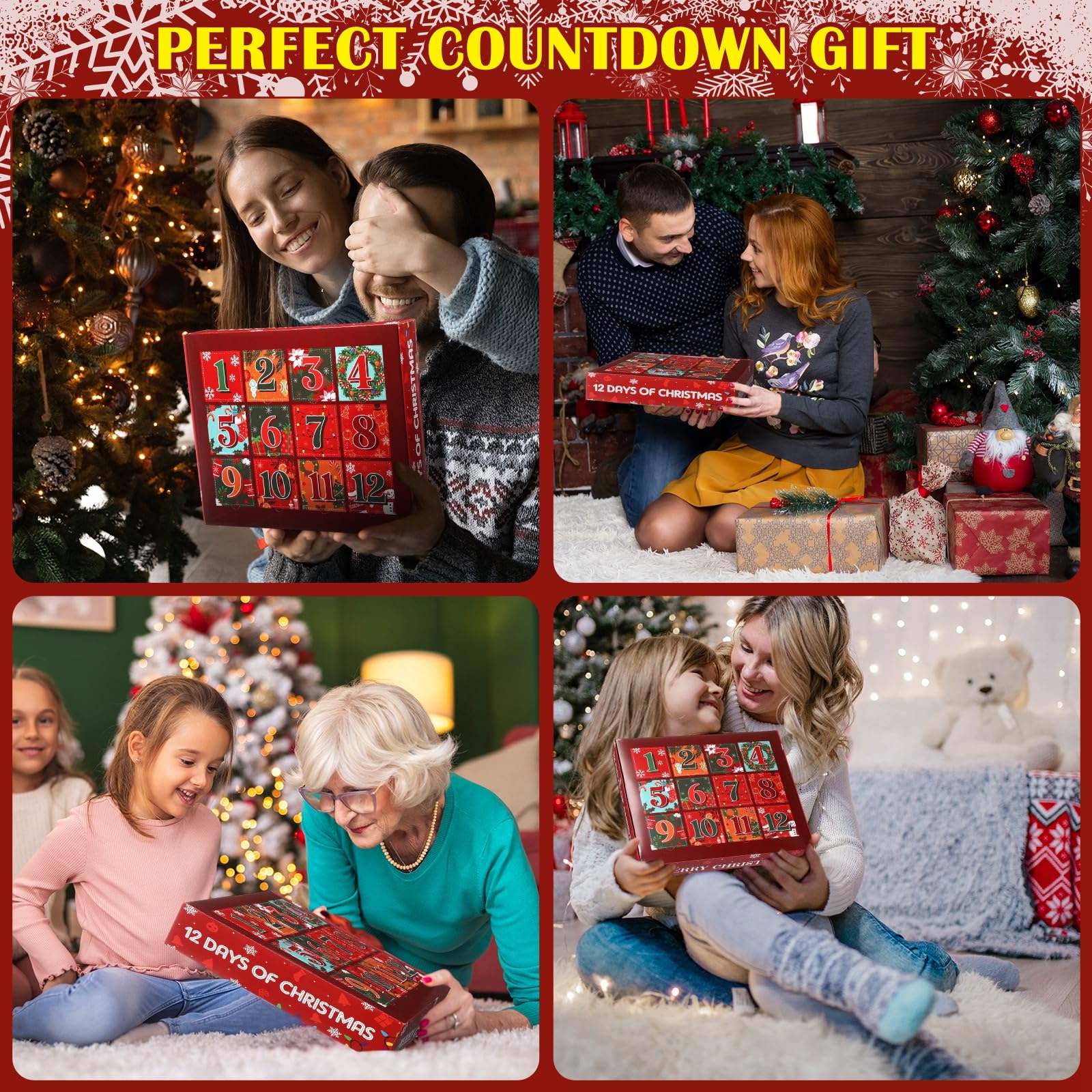 Conelist Juego de 12 velas perfumadas de Navidad de 12 días, calendario de Adviento, velas de cera de soja de 2.5 onzas, regalo de Navidad, regalo de cumpleaños para mujeres, decoración de vacaciones