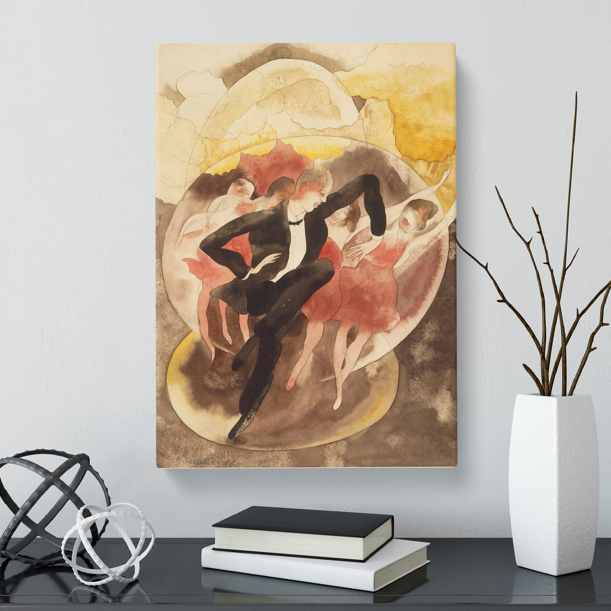 Dancer With Chorus By Charles Demuth Canvas Print, Mixed, 25L x 50W cm - Image 2