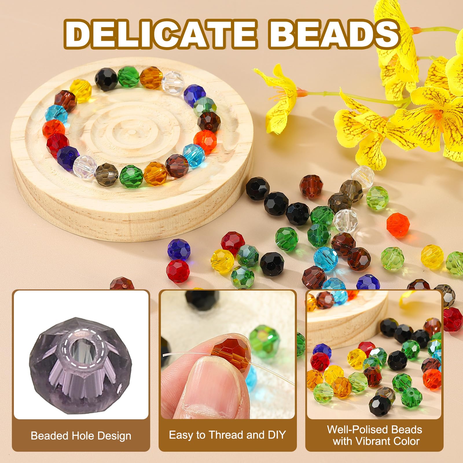PATIKIL 6mm Bicone Crystal Beads - Image 3