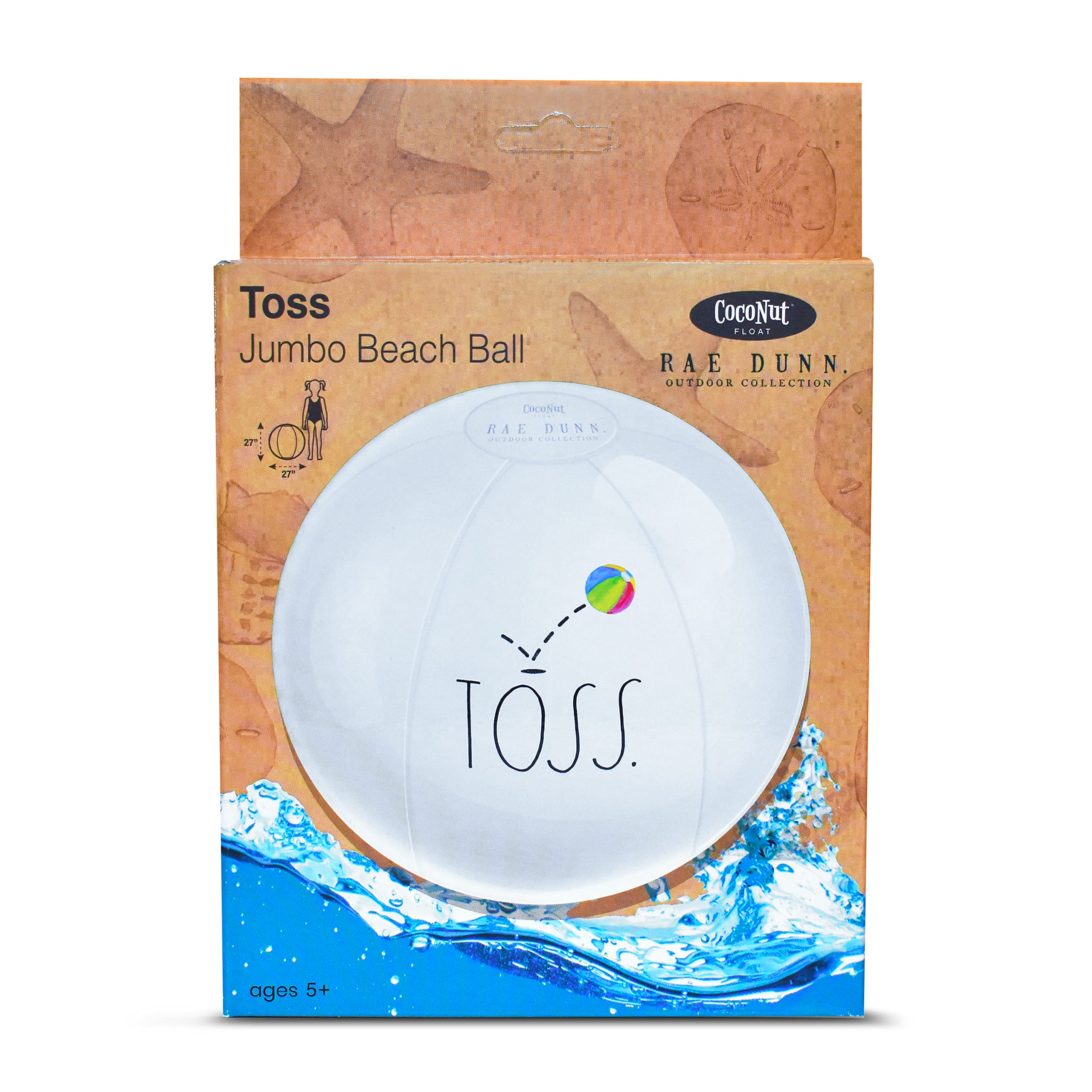 Coconut Float Rae Dunn Large 27 Inch Inflatable Beach Balls - Great for Summer Parties & Swim Events