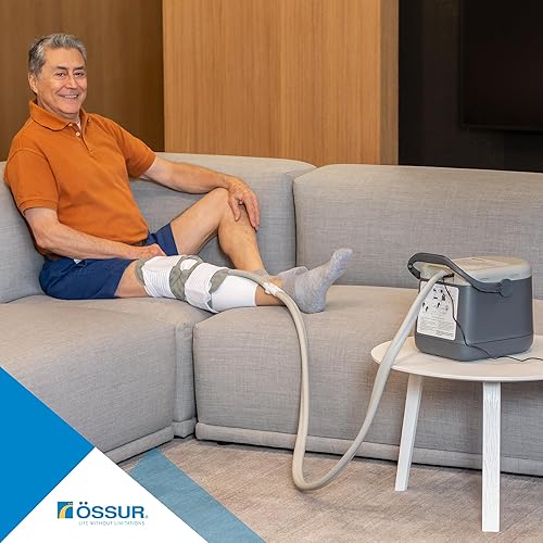 Miniatura 7 de Ossur Cold Rush - Sistema de máquina de terapia compacta con rodillera – Envoltura ergonómica y ajustable para la rodilla – Máquina de hielo