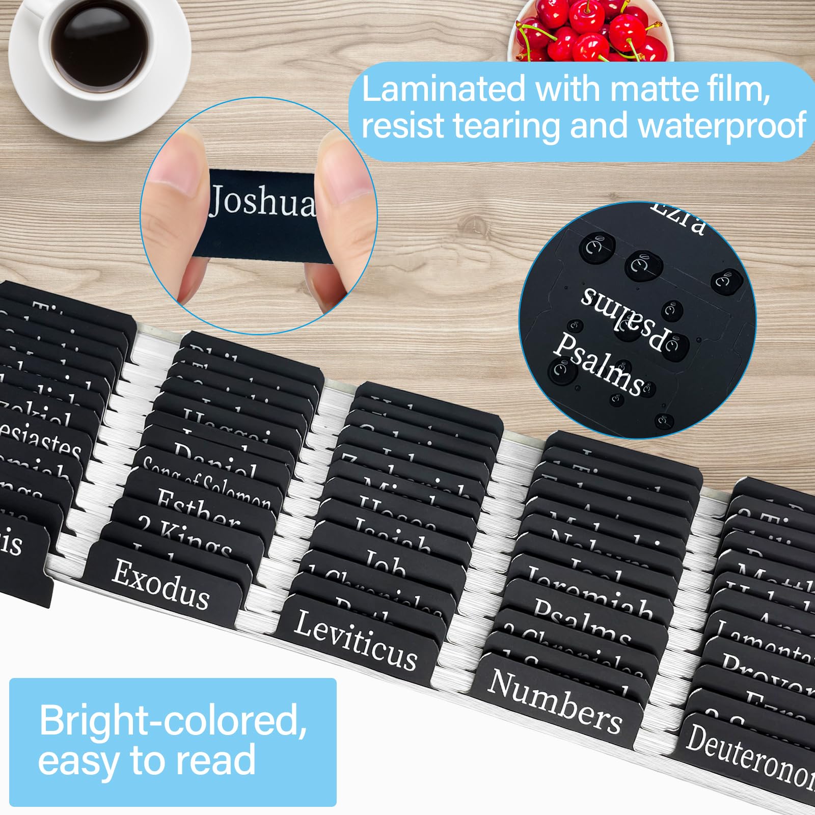 Pestañas Bíblicas Para Niños, Juego De 63 Piezas Laminadas Para Estudio Con Guía Incluida + Marcador Magnético, Suministros De Diario Para Ayudar A Tus Pequeños A Aprender Los Libros De La