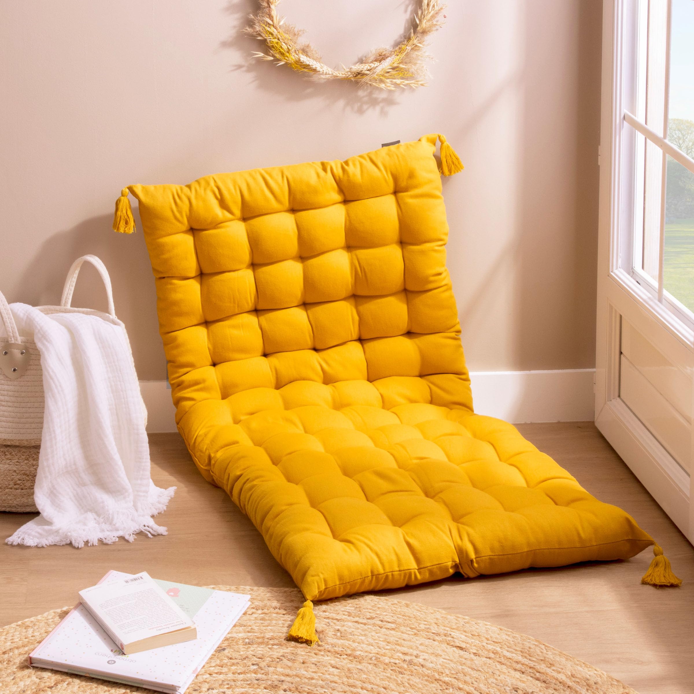 Matelas De Sol Pliable L'Effet Papillon 120x60cm - Housse Coton Et Rembourrage Polyester