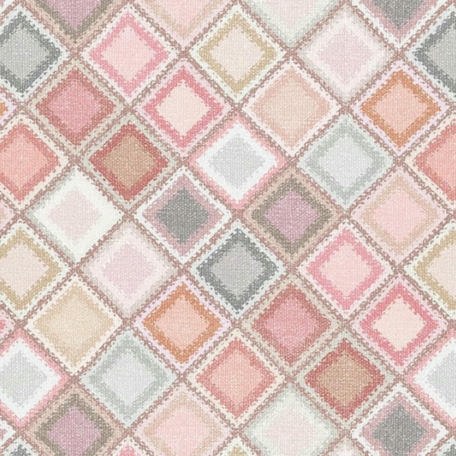 Papier peint autocollant PVC imperméable rose losanges cuisine salle de bain 45x500cm