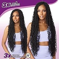 Vista 3 de Sensationnel Lulutress - Cabello trenzado de ganchillo – trenzas kanekalon trenzadas – 3 puntos de tensión de 26 pulgadas (1 paquete, 4 marrón medio)