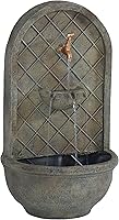 Sunnydaze 26" Outdoor Wall Water Fountain with Pump - Florentine Stone Messina Design for Garden Patio Relaxation