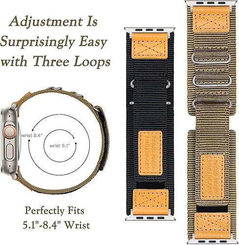 Miniatura 3 de Correa ancha de nailon compatible con Apple Watch Band de 1.929 in 1.772 in 1.732 in 1.654 in, pulsera deportiva transpirable para exteriores con 3