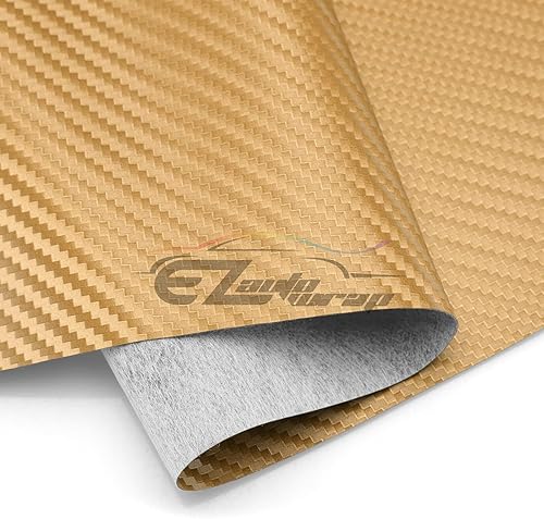 Miniatura 2 de Funda de asiento de automóvil de 12 x 54 pulgadas (1 x 4.5 pies), tela dorada de fibra de carbono de 54 pulgadas de ancho, tela de vinilo marino de