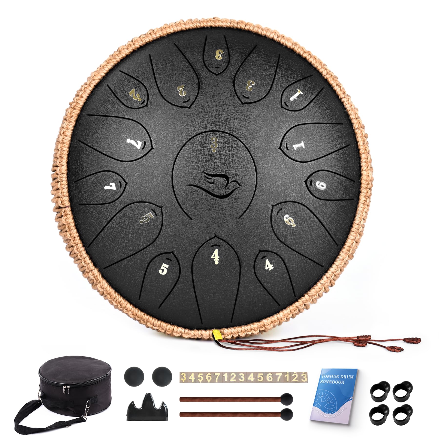 Amazon.com: Steel Tongue Drum, 12 Inch 15 Note Tongue Drums