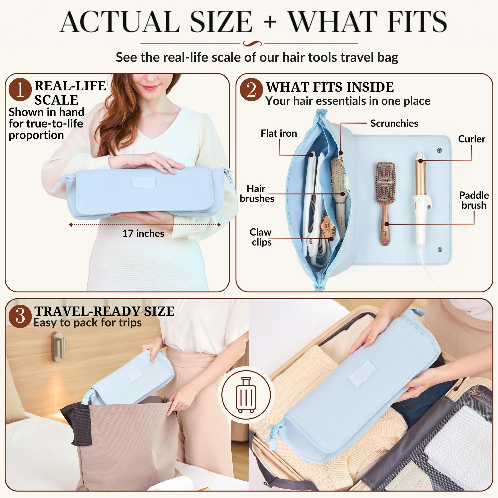BAREFOOT CARIBOU Hair Tools Travel Bag and Heat-Resistant Mat